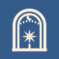 The Speak Friend app icon: an arched doorway of pale lines